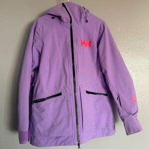Helly Hansen Lavender Ski Jacket with Red Accents